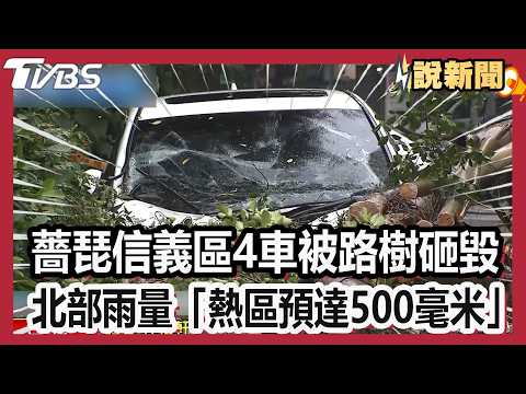 薔琵逾400件災情通報「信義區4車被路樹砸毀」！北部雨量「熱區預達500毫米」5縣市土石流警戒！【#大白話說新聞】#薔琵 #颱風假 #暴風圈 #北北基