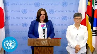 (En/Es) Security Council President & Colombia Diversa On Colombia - Media Stakeout | United Nations