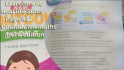 Real life story sums page 87 (Complete) Countdown Mathematics Class 5 third edition.