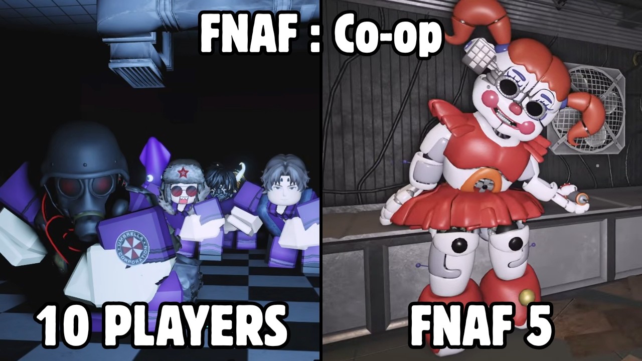 Roblox FNAF: Co-op - FNAF 5 Sister Location with 10 PLAYERS (Full Walkthrough)