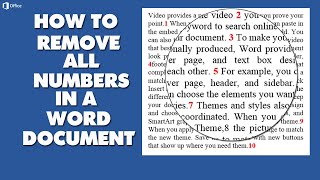 How to Remove All Numbers in a Word Document