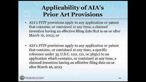 AIA Webinar Series - First Inventor to File Proposed Rules