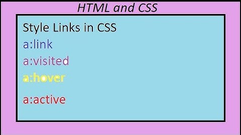 How to style html links | style hyperlink | link | visited | hover | active | pseudo class in css