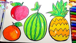 How To Draw Fruit / Vẽ Quả / Trái Cây Bốn Mùa Mĩ Thuật Lớp 1 / Vẽ Trái Cây  / Vẽ Quả / #Buithutv - Youtube