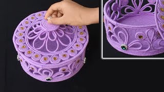 How to make a storage box  jewellery storage box from woolen and newspaper