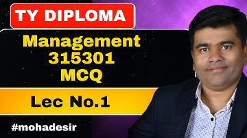 MSBTE Management MCQ | MSBTE Management Subject | MSBTE Management Lecture | MSBTE 6th Sem K Scheme