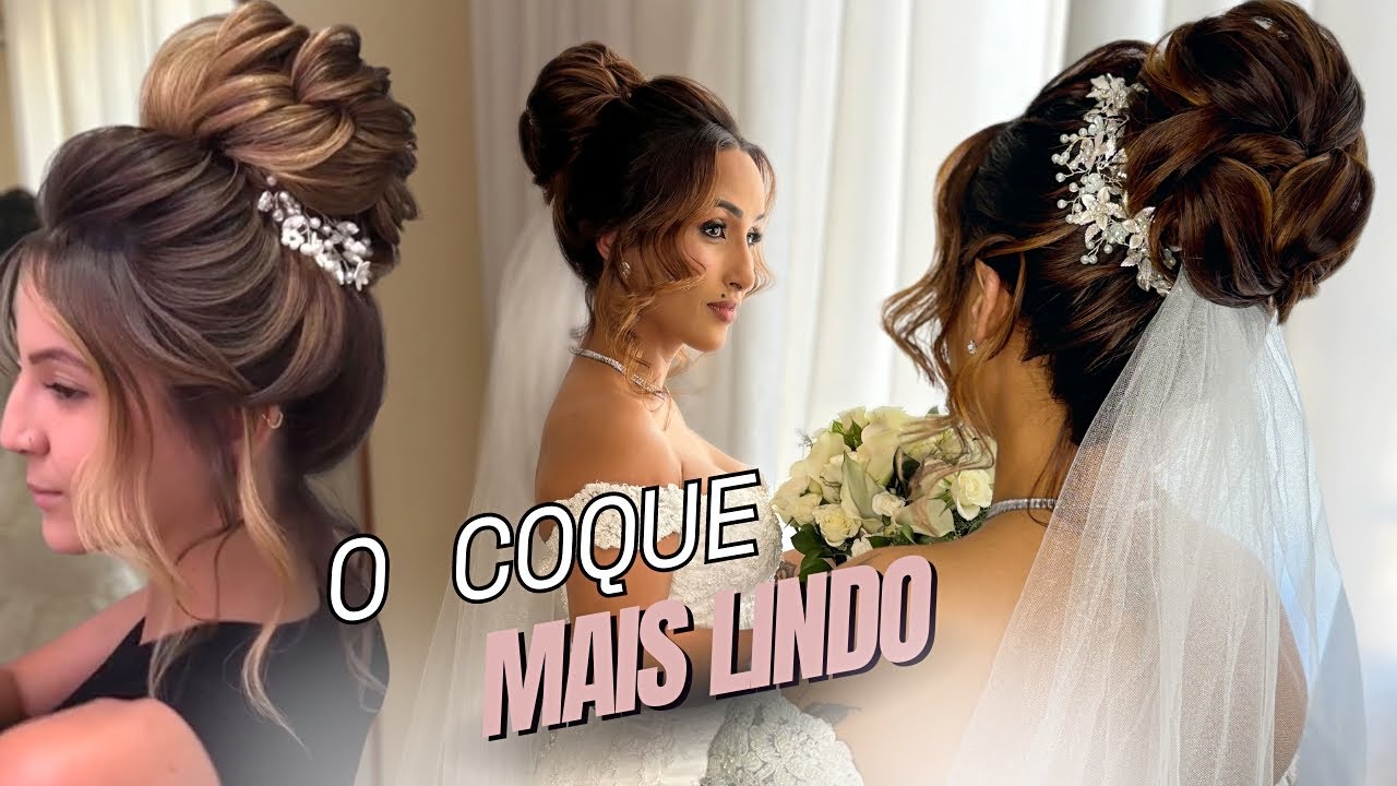 COQUE PARA NOIVAS 👑| O COQUE ALTO E DESPOJADO MAIS LINDO PARA NOIVAS | TUTORIAL COQUE NOIVA