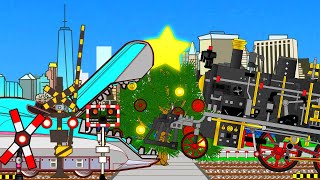 踏切アニメ うまれかわる汽車 railroad Crossing and train railway level crossover子供向け動画 カンカン　新幹線 はやぶさ ドクターイエロー