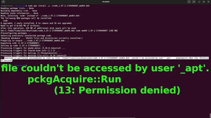 Fix "_apt Permission Denied" Error in Ubuntu | Apt Update Error [13: Permission Denied] Solved!