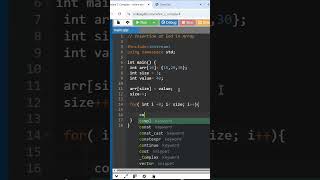 insert at end in array code #dsa #datastructuresandalgorithms #lifeisbutadream #coding #learnwithprc
