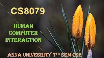 CS6008 / CS8079 HUMAN COMPUTER INTERACTION -SYLLABUS INTRODUCTION -  BY ABISHA