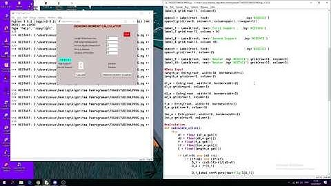 Bending Moment Diagram Calculator using Tkinter in python