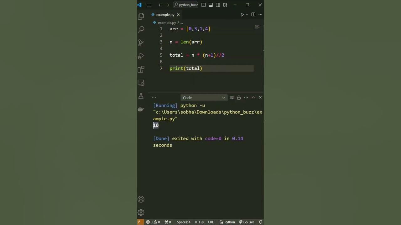 Python Program to find Missing Number in an Array #coding #phython # ...