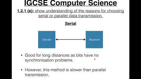 20 IGCSE Computer Science Tutorial  1 2 1 e – Serial vs  Parallel Data Transmission