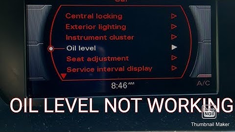 Audi oil level not reading correctly!