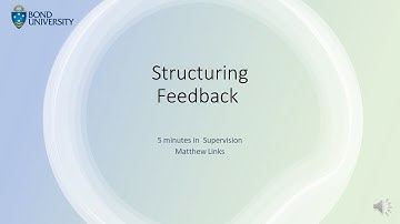 5 minutes of supervision- feedback  structure