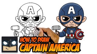 How To Draw Captain America | With Shield and Mjolnir