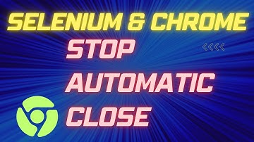 Selenium With Python Tips: How to Keep Chrome Open (Stop Chrome From Closing Automatically)