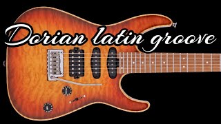 Video thumbnail of "Dorian latin groove Backing track  -  Guitar jam"