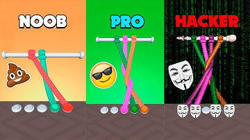 😥NOOB vs😎PRO vs😨HACKER - 🔥Tangle Master 3D