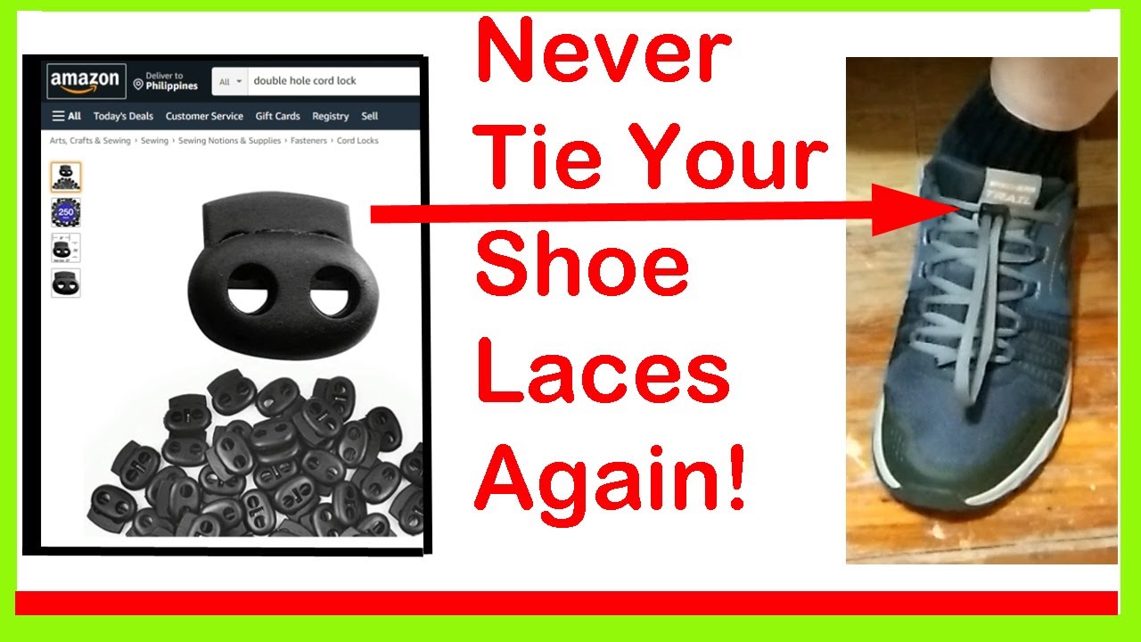 NO TIE SHOELACES! Learn How to Make These Tieless Shoelace Shoes with Cord  Locks! 