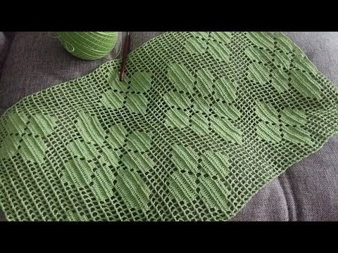Филейное вязание крючком видео салфетки
