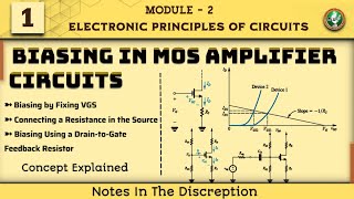 1 MOSFET Biasing Analysis Explained | EPC Module 2 ECE 3rd Sem Latest Scheme VTU