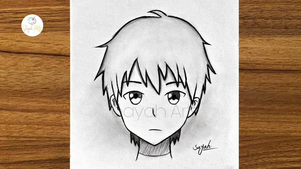 How to draw anime boy, Easy anime drawing