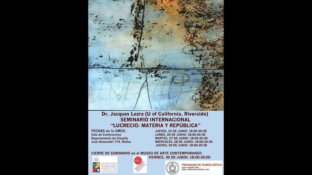 Jacques Lezra Lucrecio Materia y República (Depto. de Filosofía UMCE