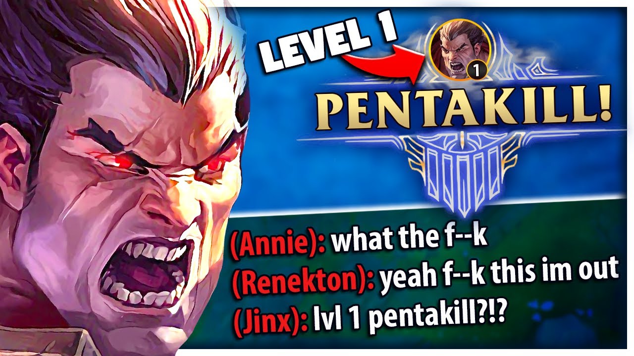 What happens when a DARIUS gets a LEVEL 1 PENTAKILL...
