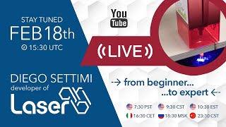 LaserGRBL live stream. Become a laser expert with the creator of LaserGRBL