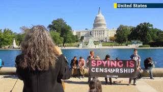 US citizens protest NSA spying: anger growing in America over extent of US government spying