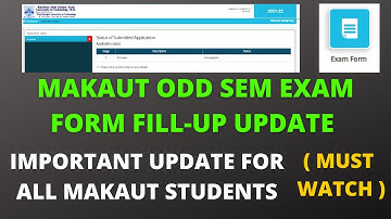 Makaut Odd Sem Exam Form Fill-up Important Update & Details | MAKAUT