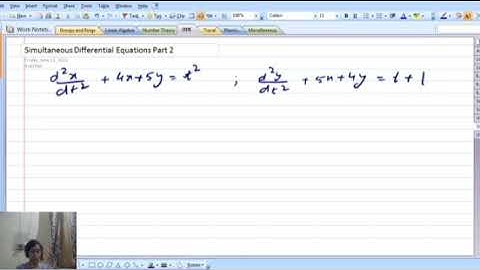 Simultaneous differential equations part 2