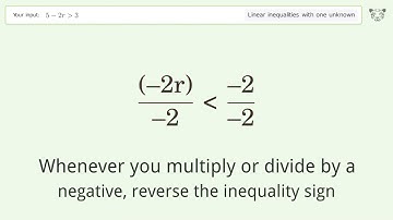 Solving Linear Inequalities: 5-2r is Greater Than 3