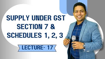 Lecture 17 - Supply Under GST: Section 7 & Schedules 1, 2, 3 Explained | CA Ram Patil 🚀