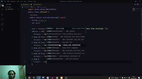 If Else If - JOptionPane | QUIZ PEMROGRAMAN BERORIENTASI OBJEK