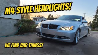 BMW E90 Gets M4 Style Black Housing Headlights ( E90 335i Build)