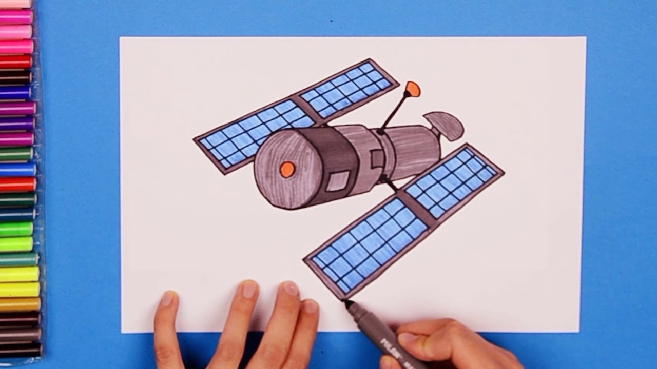 How to draw Hubble Space Telescope - YouTube