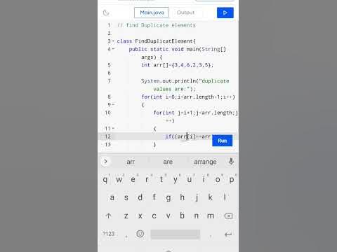 Find Duplicate Elements in an Array Java program #codingguru # ...