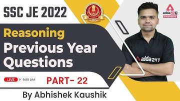 SSC JE 2022 | SSC JE Reasoning Classes | Previous Year Paper #22 | By Abhishek Kaushik