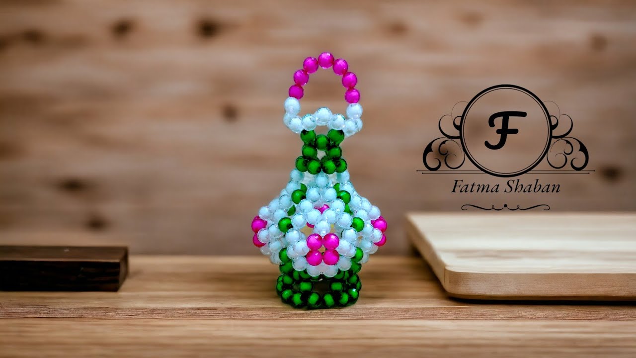 طريقة عمل فانوس رمضان بالخرز تصميم مميز سهل وبسيط للمبتدأين ❤️🌹