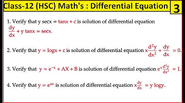verify that each given function is a solution of the differential equation | differential equation
