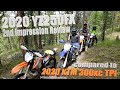 2020 YZ250FX 2nd Impression Review compared to 2020 KTM 300xc TPI