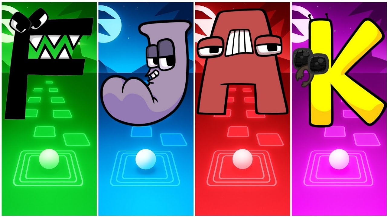 ALPHABET LORE F 🆚 J 🆚 A 🆚 K – TILES HOP 🔥🎶