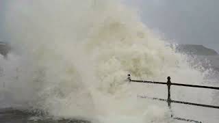 Massive waves (very rough spring tide) on the North Bay, Scarborough