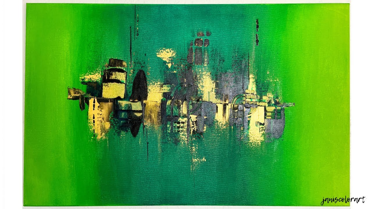 👩‍🎨 Abstrakte Acrylmalerei - Einfach malen mit Pinsel, Malmesser und Zahnspachtel