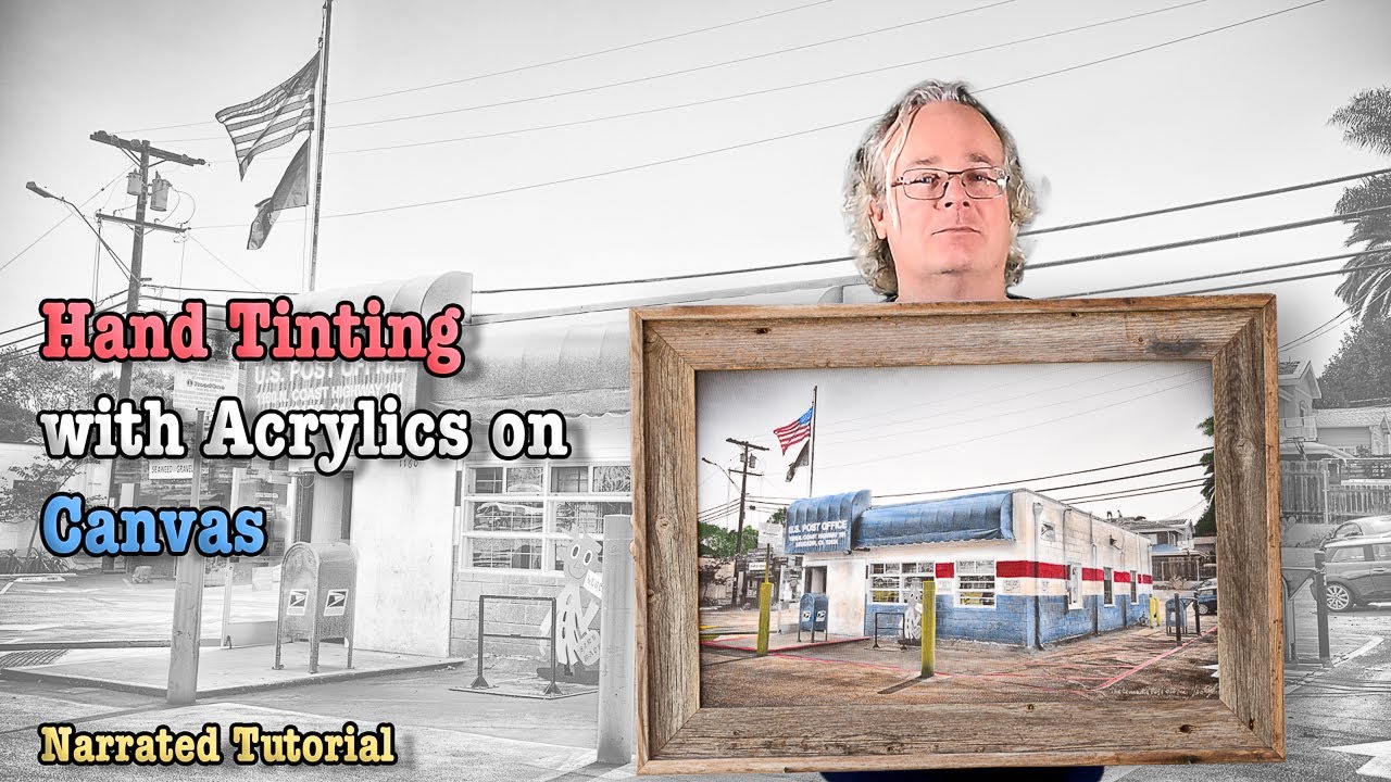 Hand Tinting Leucadia Post Office with Acrylics on Canvas
