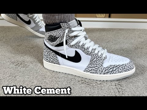 Air Jordan 1 High OG White Cement Review& On foot - YouTube