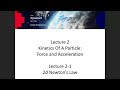 MIET2124 Dynamics Lecture 2-1 Force Acceleration